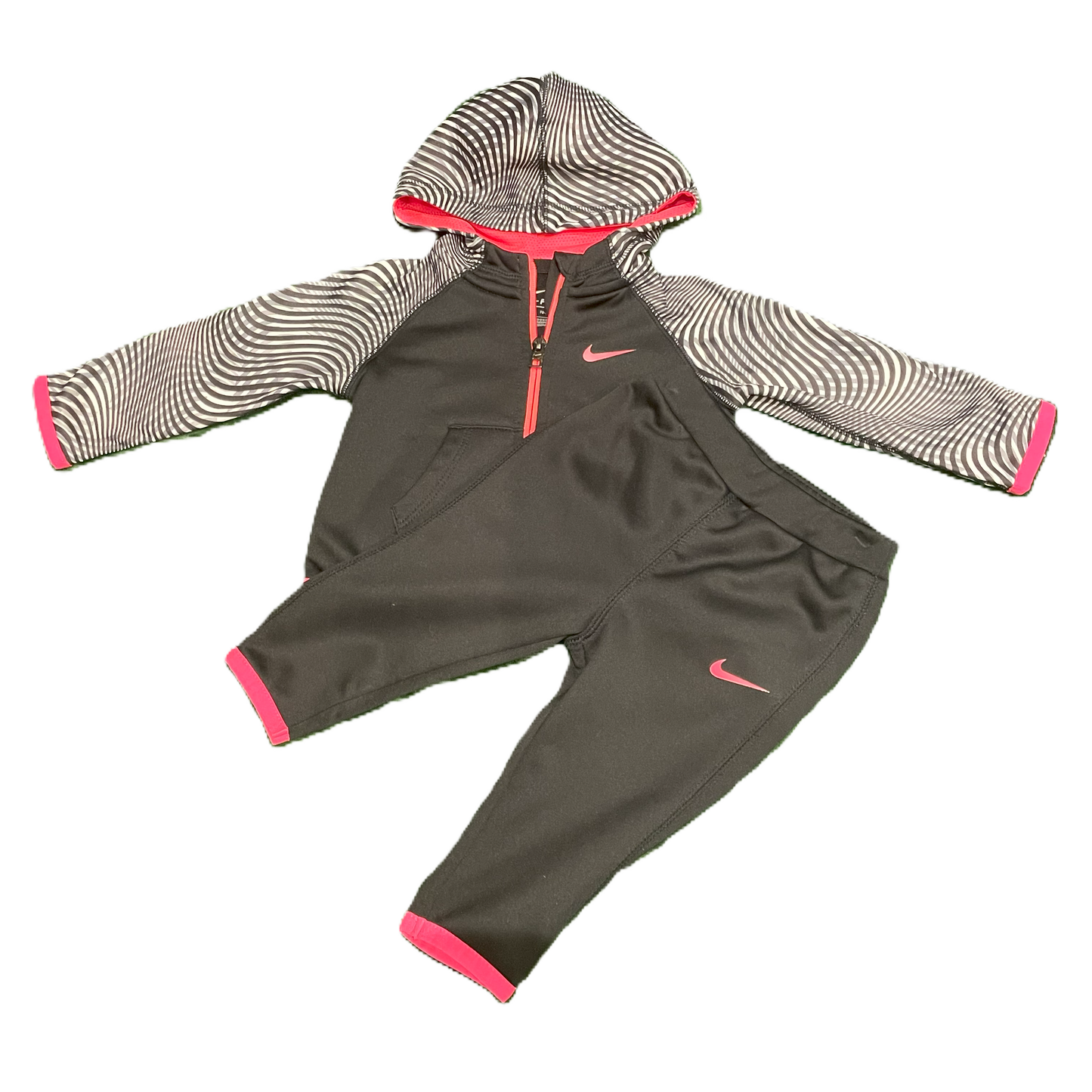 6-9 Girls Nike Black/Hot Pink Track Suit
