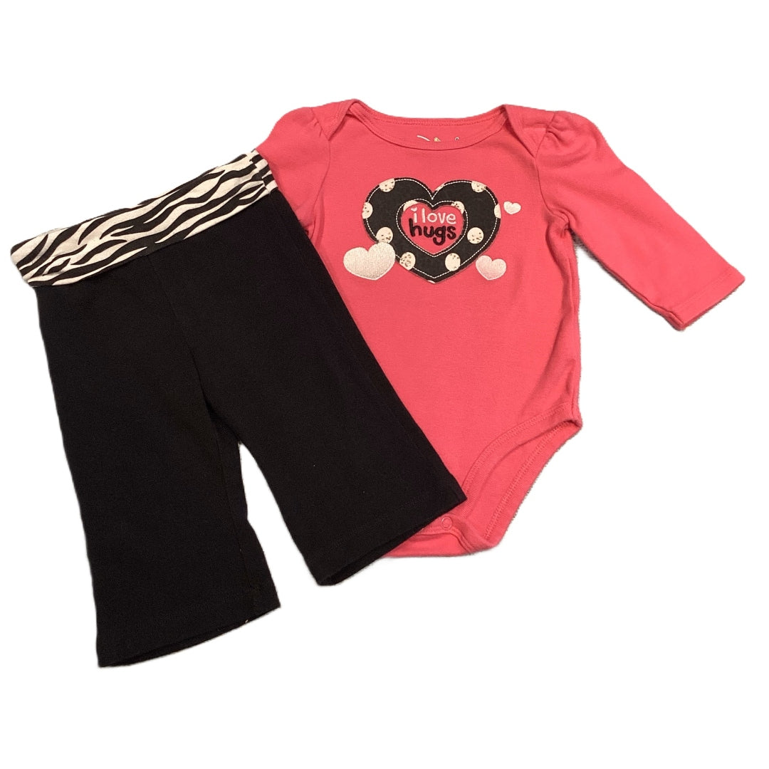 3-6 Girls Jumping Beans I Love Hugs Outfit with Yoga Pants