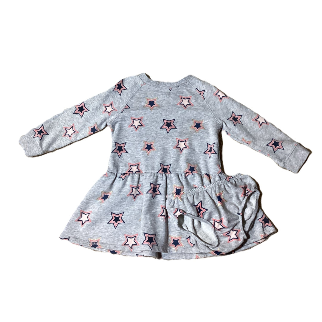 2T Girls Gymboree Gray Sweatshirt Dress w/Stars, Bloomers