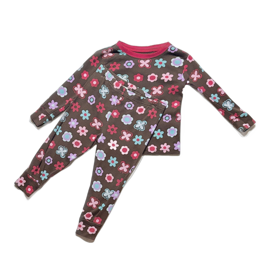 12-18 Girls Carter's Brown Floral Pajama Set