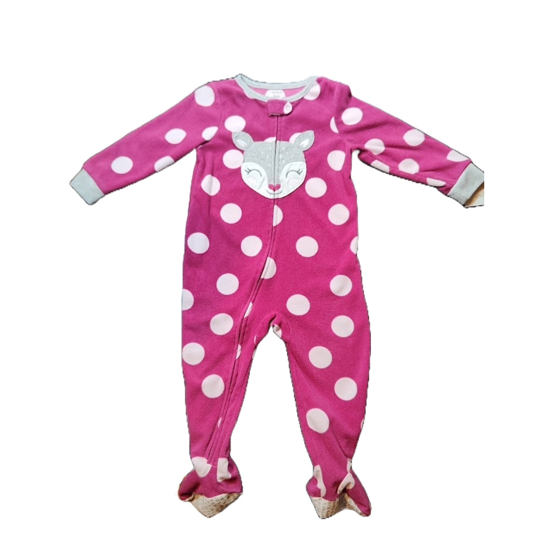 18-24 Girls Carter's Fleece Polka Dot Deer Face Sleeper