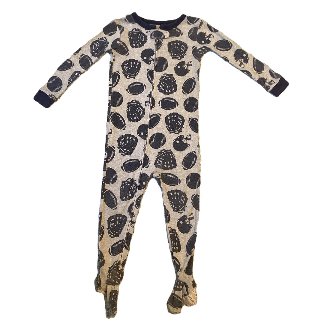 18-24 Boys Carter's Gray w/Blue Football Pics Sleeper