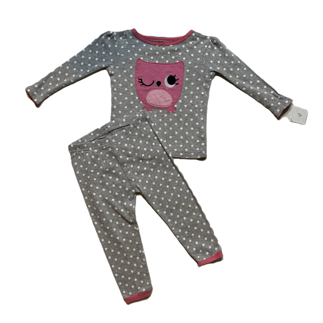 9-12 Girls Just One You Two Piece Polka Dot Owl Pajamas