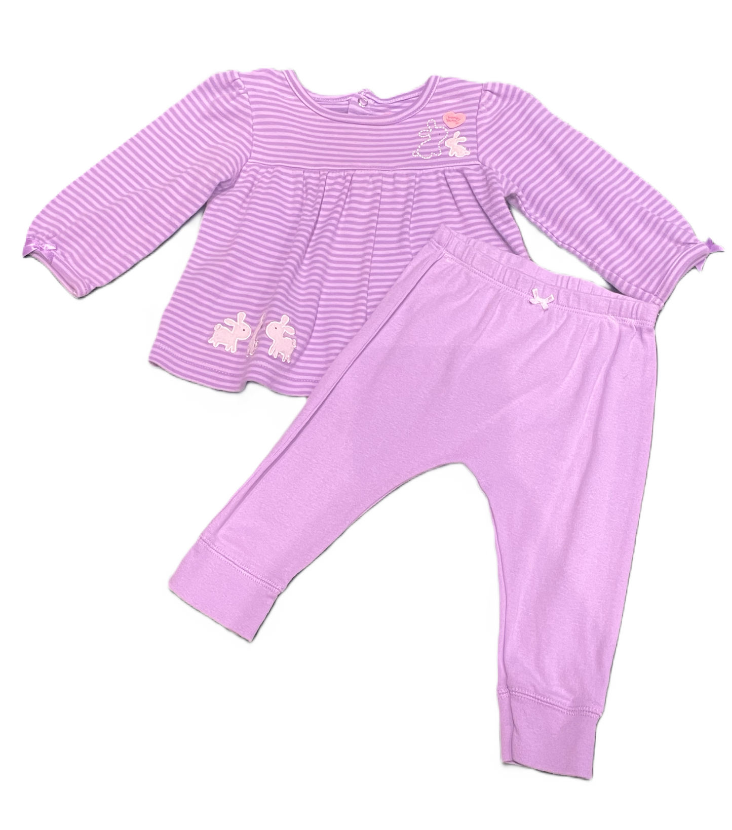 6-9 Girls Child Of Mine Dark/Light Purple Striped Matched Set