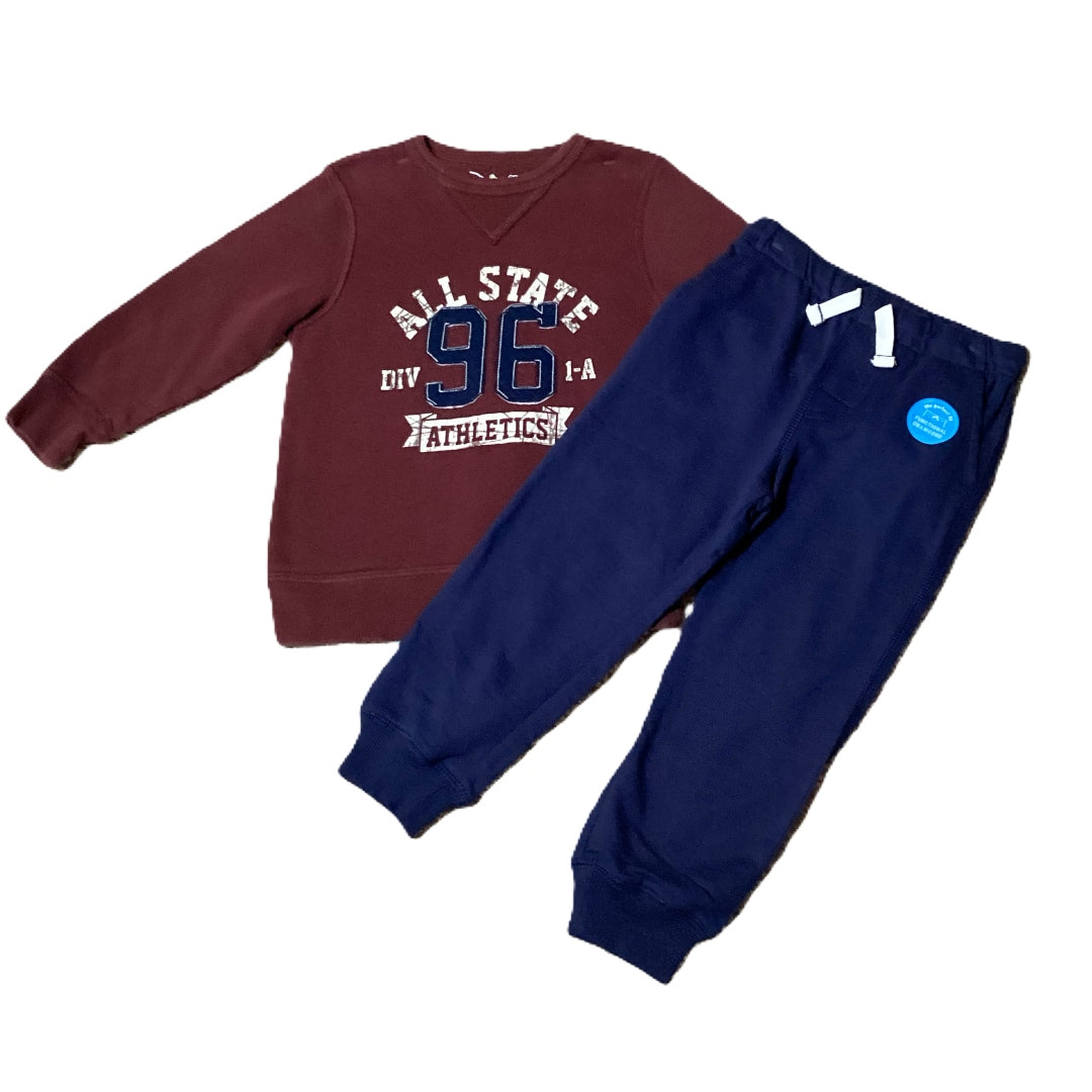 3T Boys Jumping Beans Burgundy All Stars Crewneck Sweatshirt, Carter's NWT Joggers