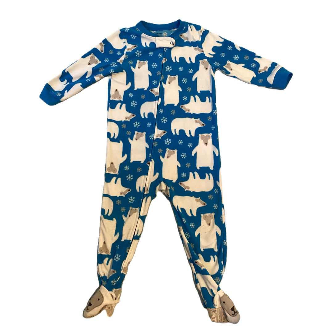 18-24 Boys Carter's Blue w/Polar Bears Fleece Sleeper