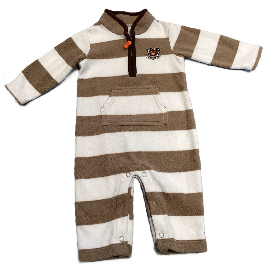 3-6 Boys Carter's Brown/White Stripe Fleece Outfit