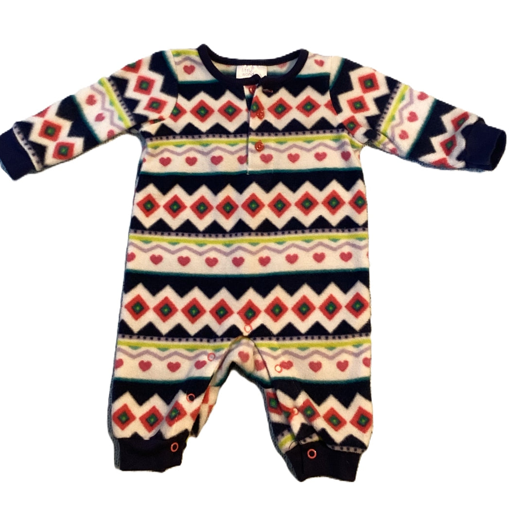 0-3 Girls Little Wonders Fleece "Fair Isle" One Piece