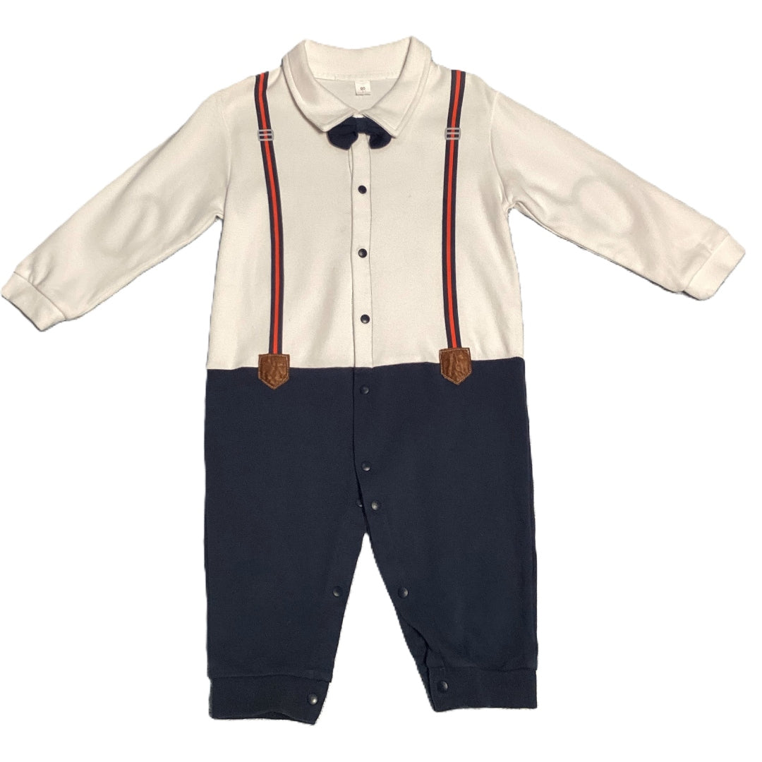 12-18 Boys Long Sleeve Suspender One Piece Outfit