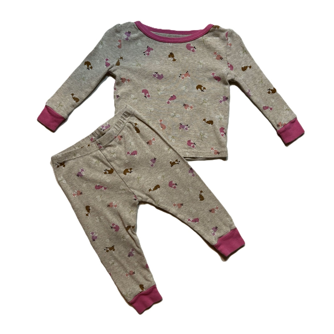 9-12 Girls Wonder Nation Two Piece Pajamas w/Foxes