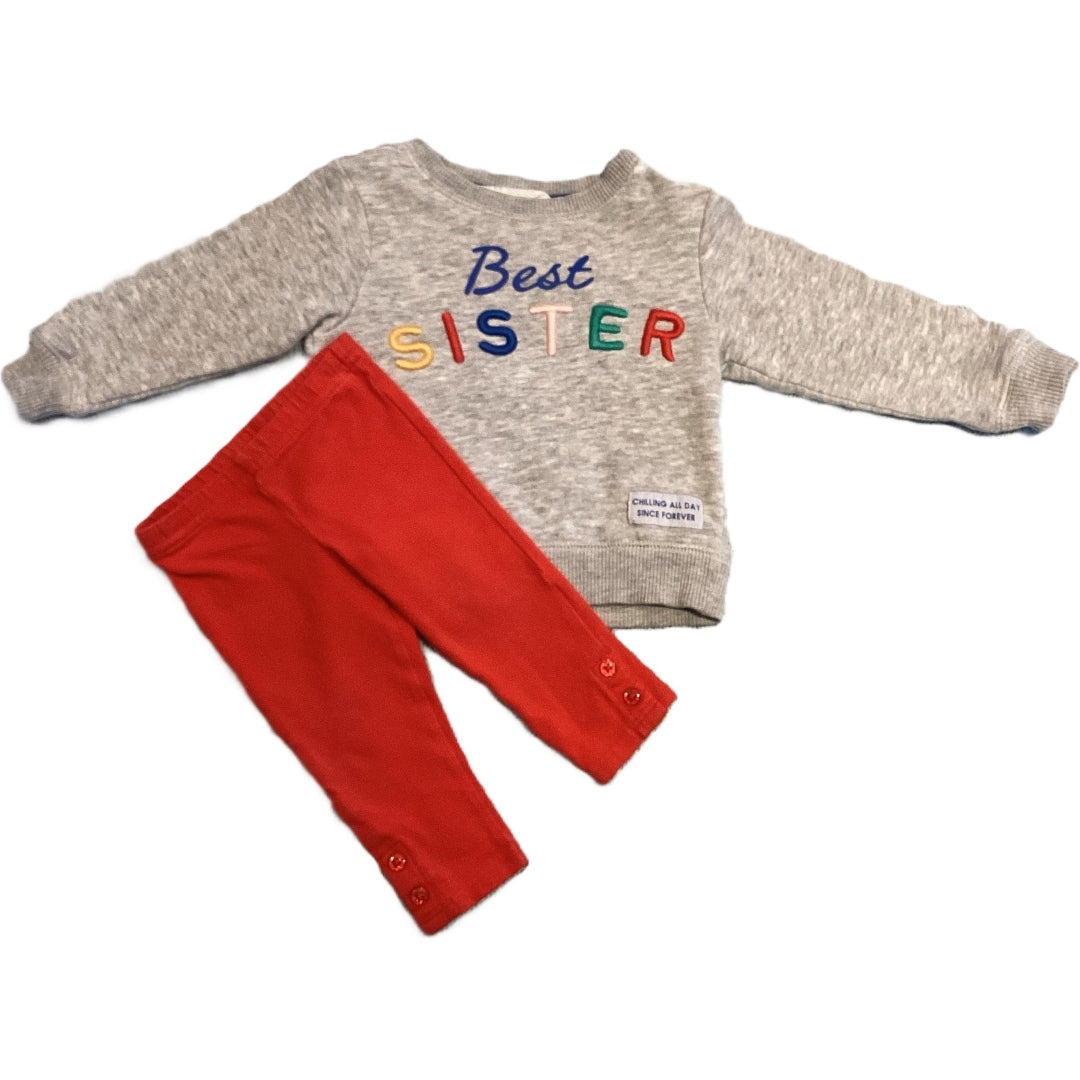 3-6 Girls H&M Best Sister Sweatshirt, Just One You Carter's Pants