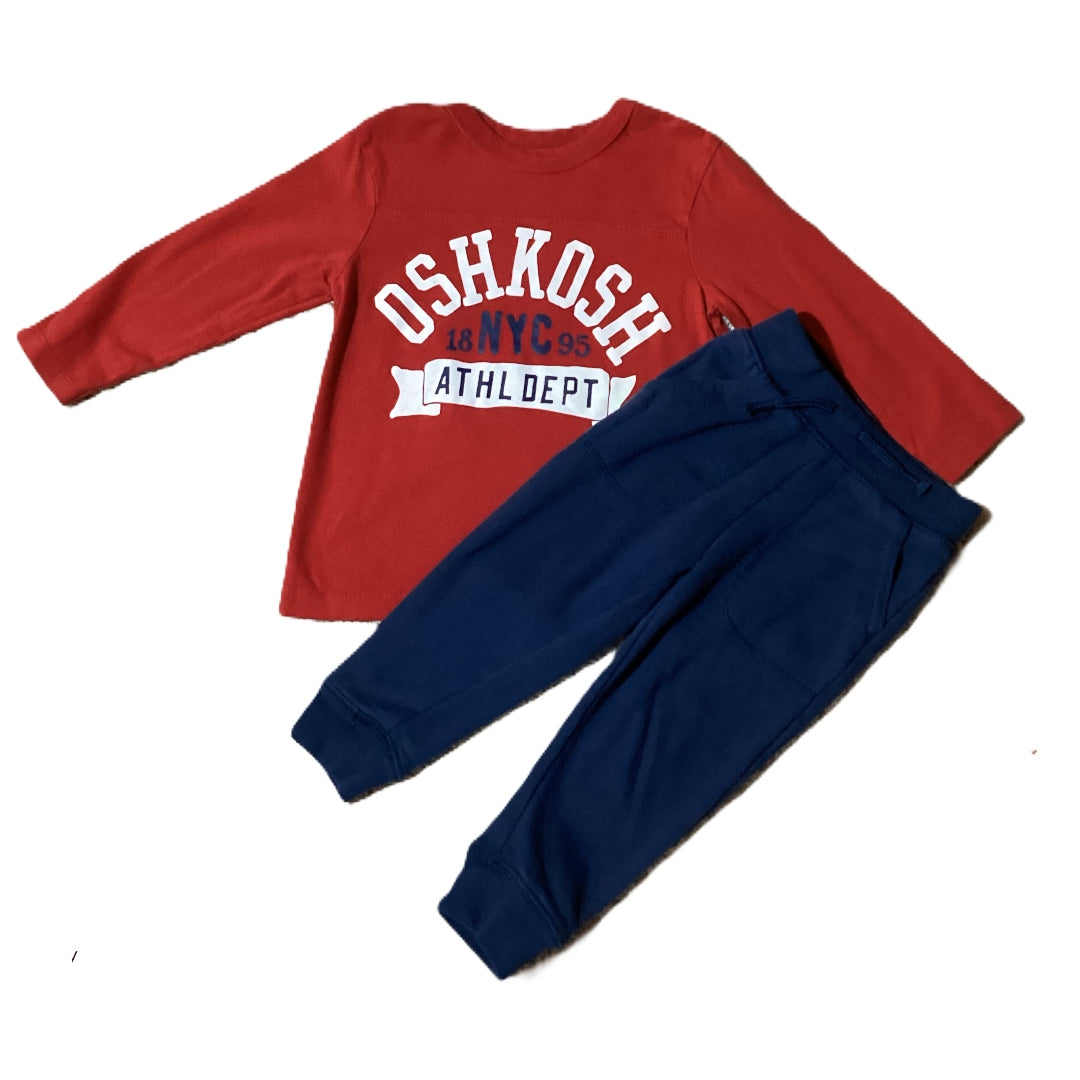 2T Boys Osh Kosh Bgosh Red Osh Kosh Athletics Long Sleeve, Garanimals Joggers