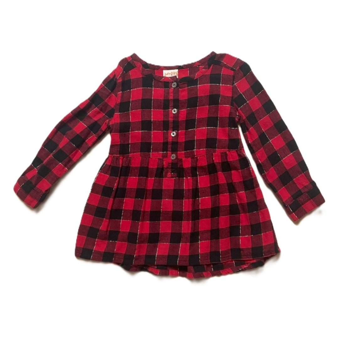 2T Girls Jumping Beans Plaid Button Down Dress