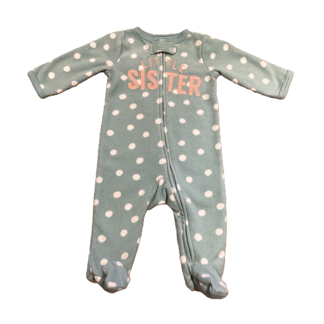 0-3 Girls Carter's Polka Dot Little Sister Fleece Sleeper