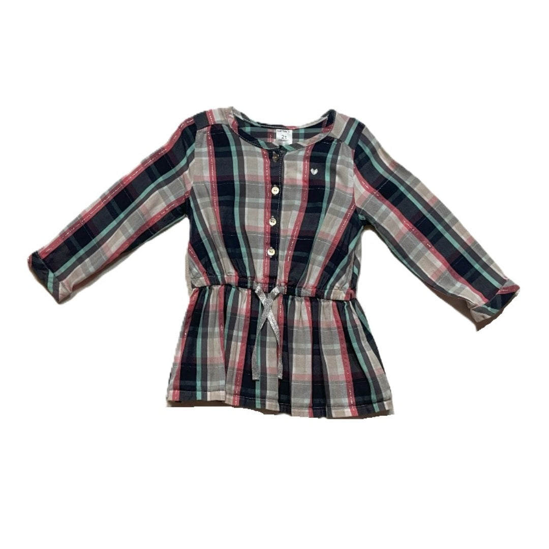 2T Girls Carter's Drawstring Long Sleeve Shirt