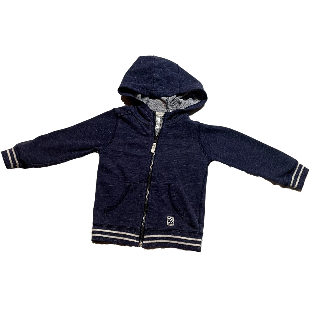 3T Boys Carter's Lightweight Zip Up Striped Bottom Sweatshirt