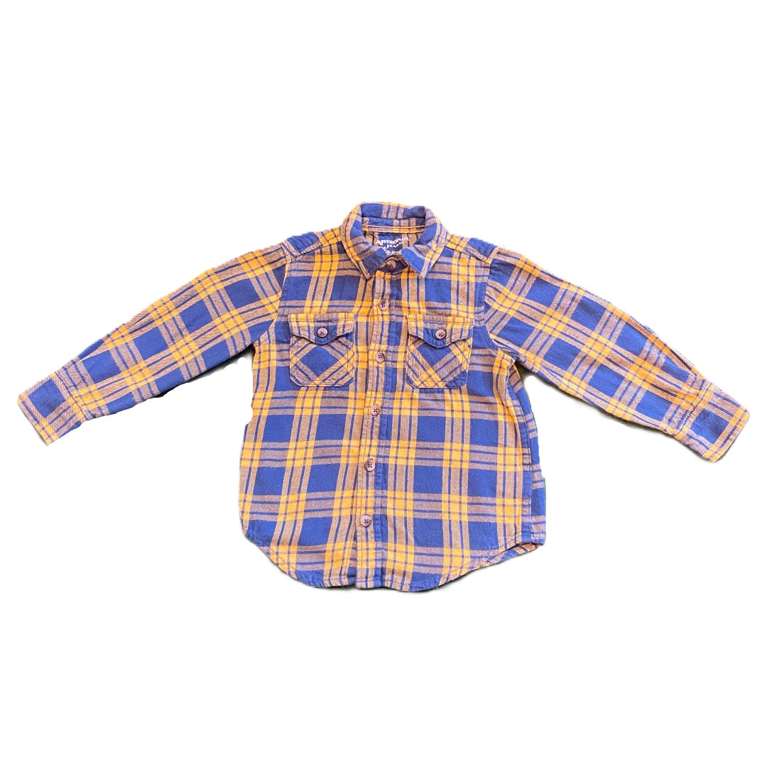 3T Boys Arizona Jeans Blue/Yellow Plaid Flannel Shirt