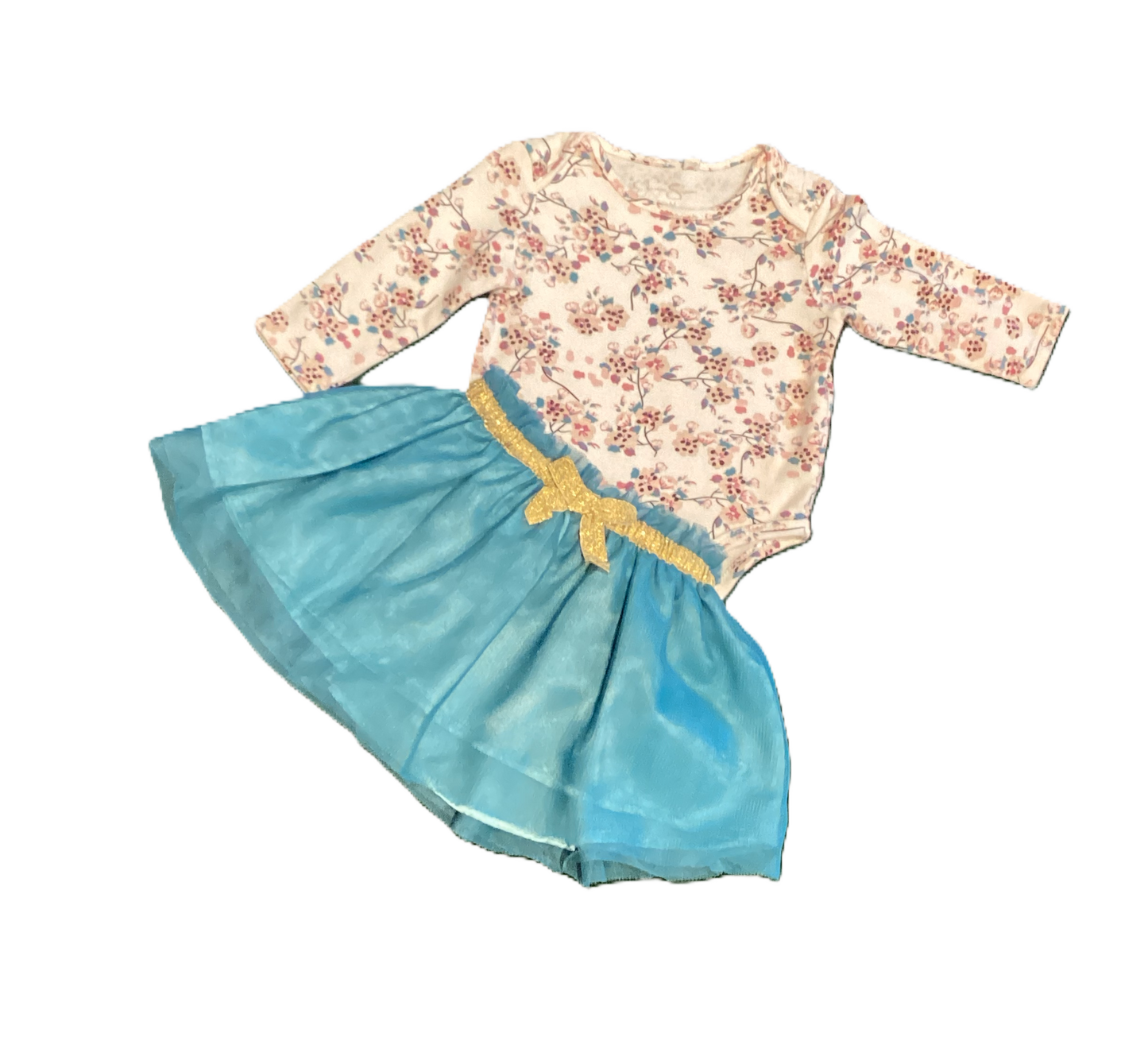 6-9 Girls Jessica Simpson Floral Onesie, Koala Kids Skirt w/Gold Bow