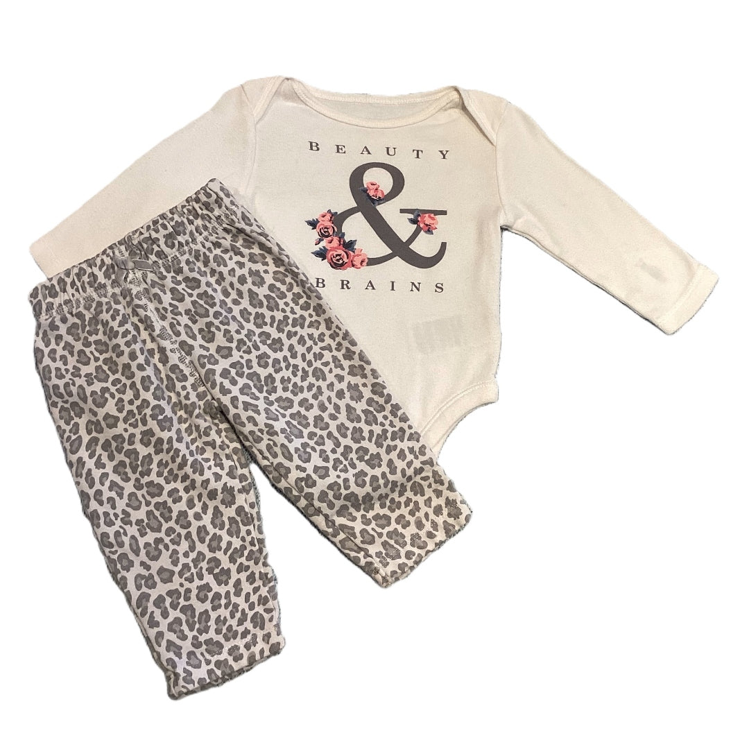 3-6 Girls Old Navy Long Sleeve Beauty & Brains Onesie, Carter's Leggings