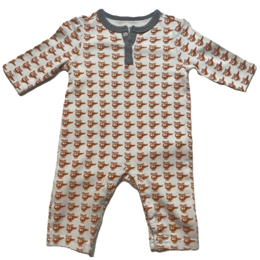 0-3 Boys Dwell Studio Helicopter One Piece Outfit