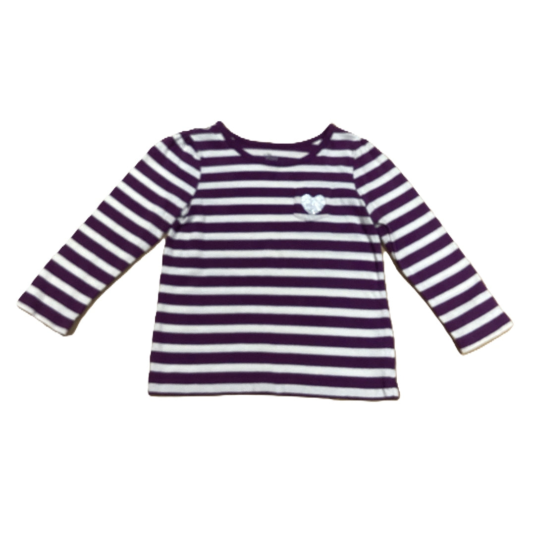 18-24 Girls Children's Place Purple Striped Long Sleeve Shirt