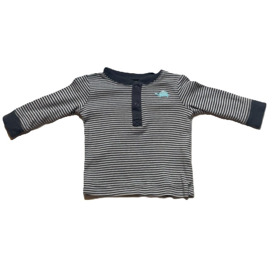 0-3 Boys Carter's Striped Long Sleeve Henley
