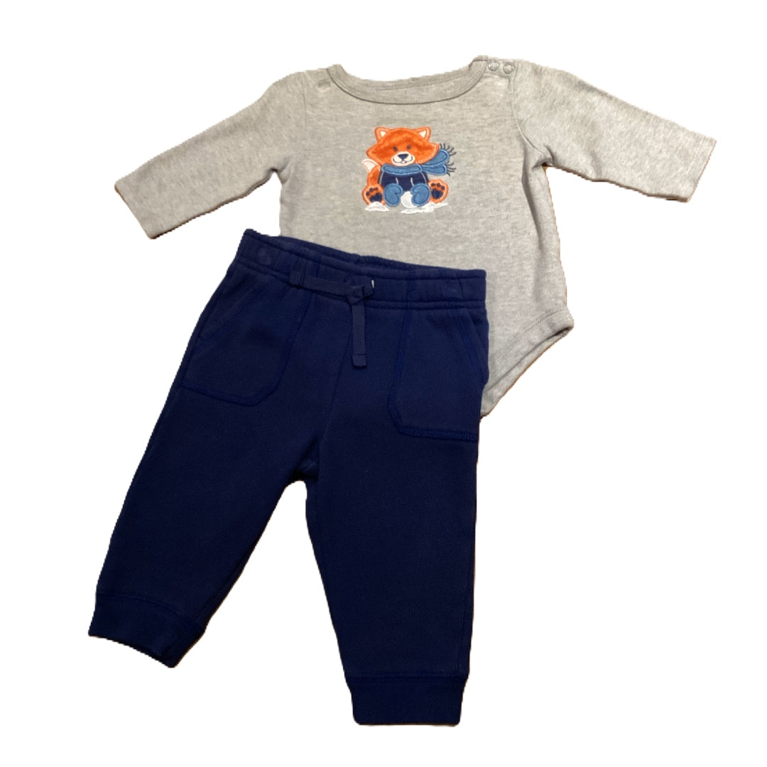 3-6 Boys Garanimals Long Sleeve Fox Onesie, Mix, Match Sweatpants