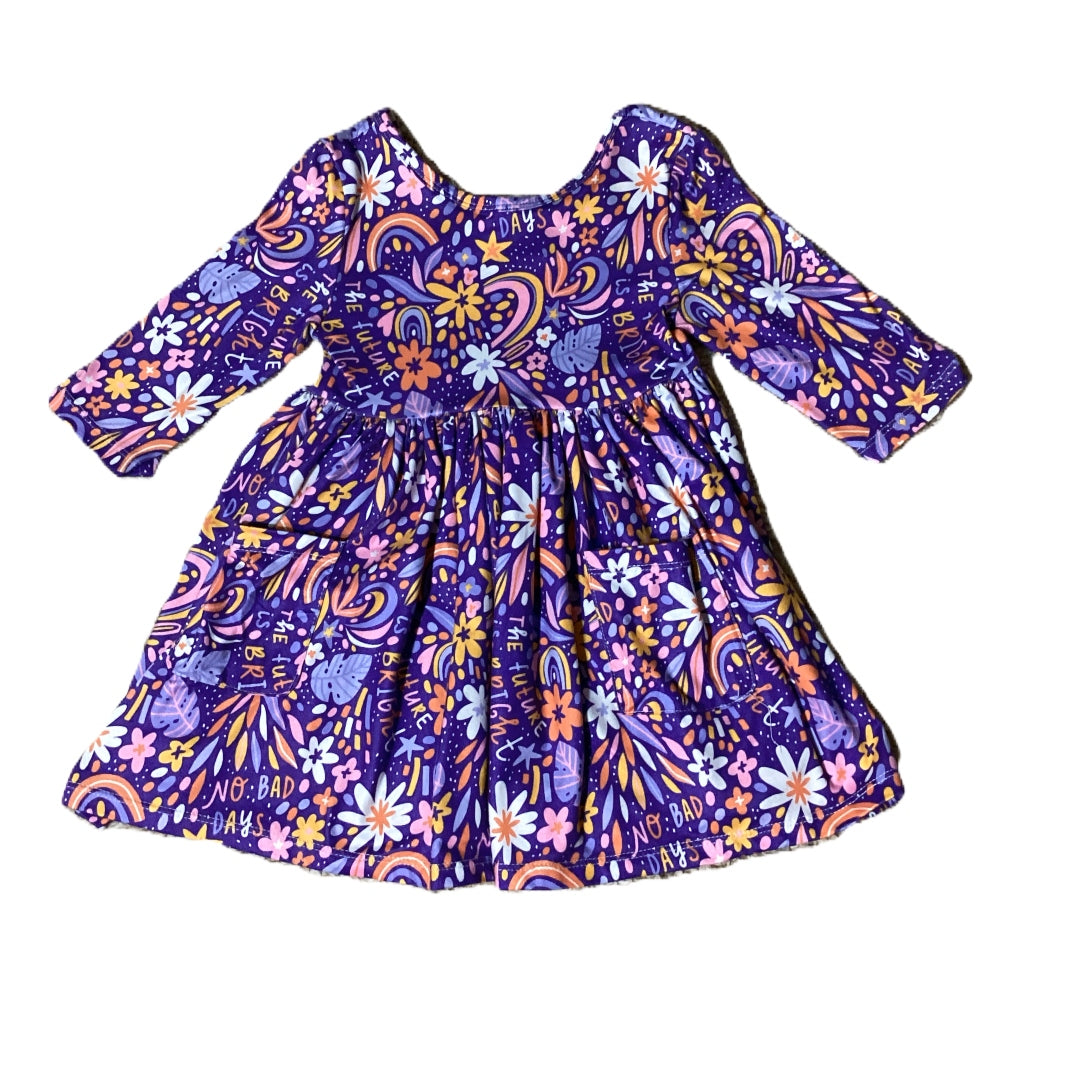 2T Girls Mila & Rose Purple The Future is Bright Dress