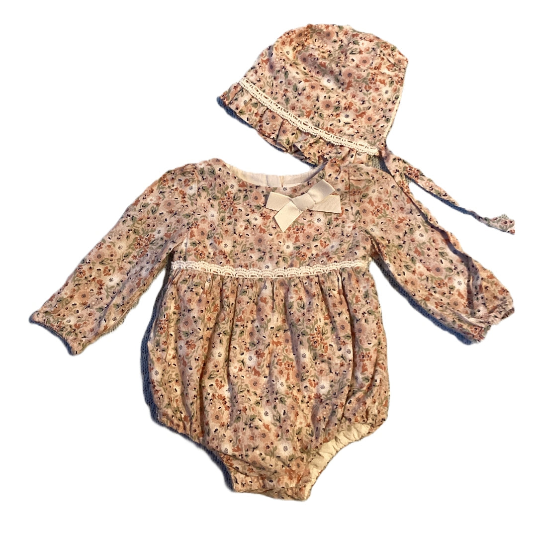 0-3 Girls Tommy Bahama Dressy Onesie w/Matching Bonnet