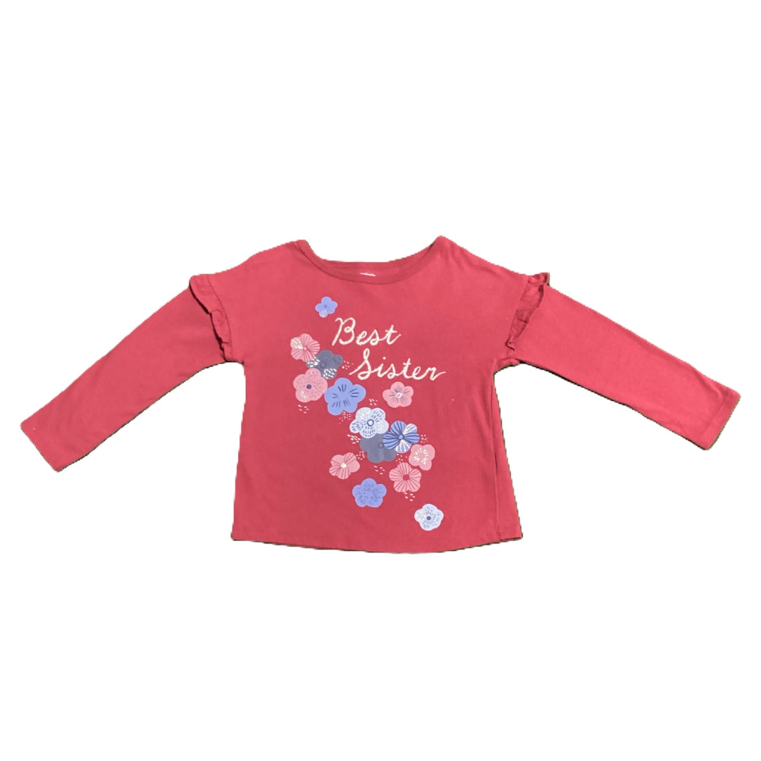 3T Girls Carter's Burgundy Best Sister Long Sleeve Shirt