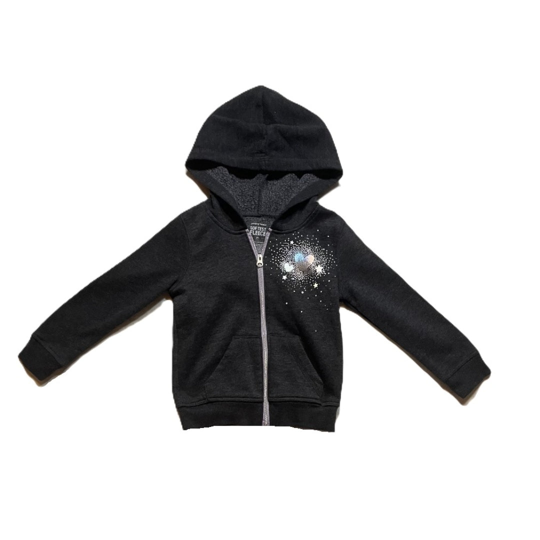 2T Girls Jumping Beans Zip Front Sweatshirt w/Hearts