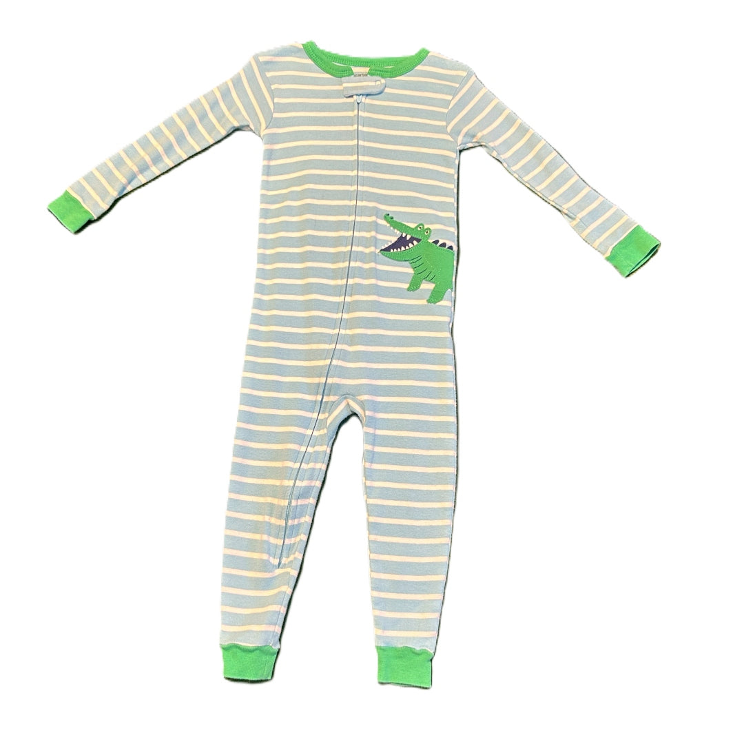 18-24 Boys Carter's Light Blue Striped Crocodile Sleeper