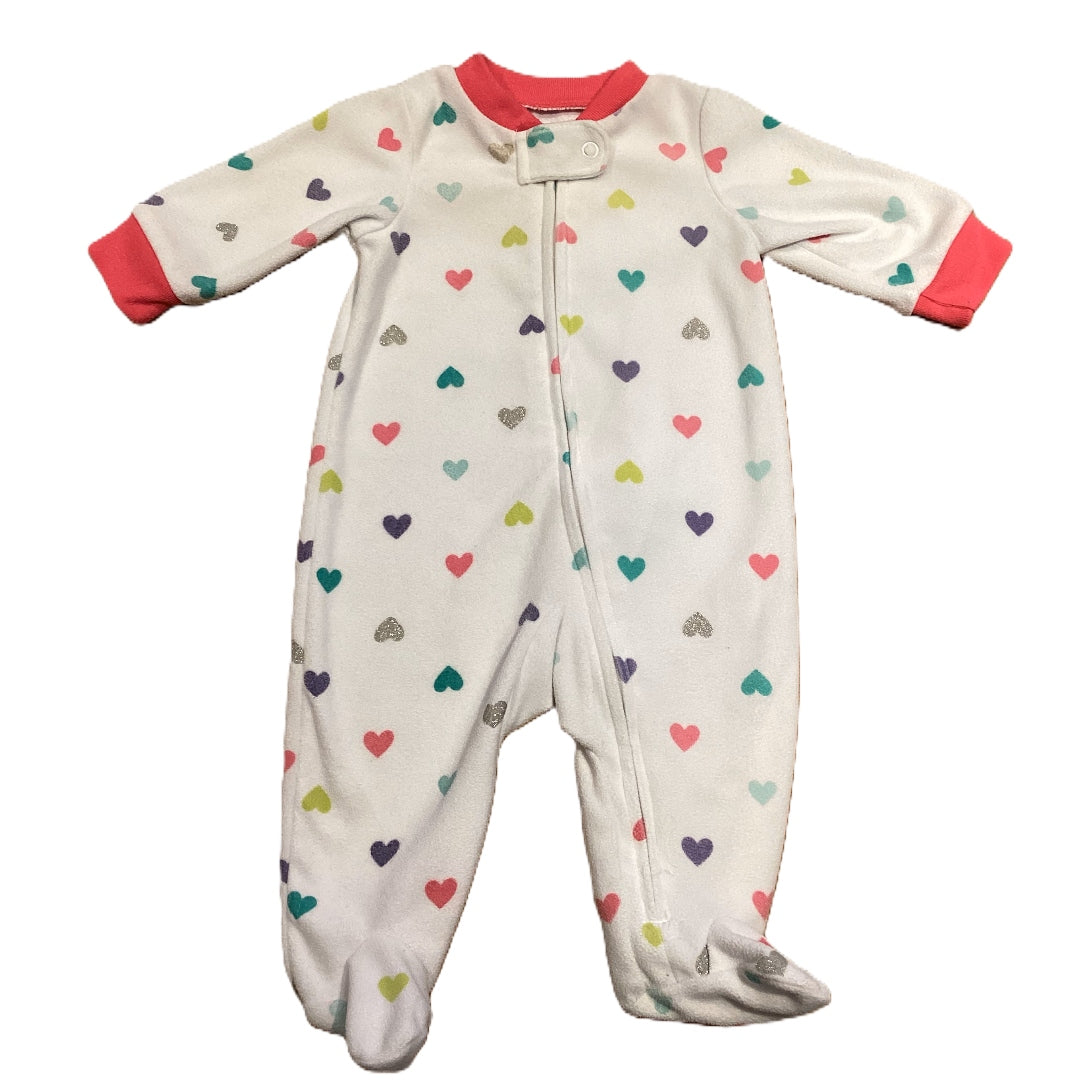 0-3 Girls Carter's Hearts Fleece Sleeper