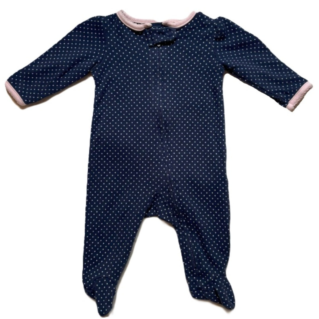 0-3 Girls Simple Joys Navy Polka Dot Sleeper