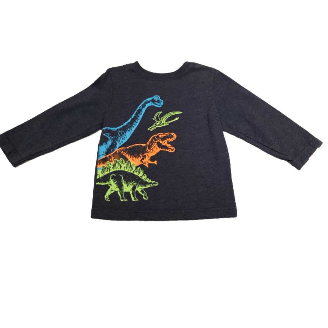 12-18 Boys Garanimals Blue Long Sleeve Tshirt w/Dinosaurs