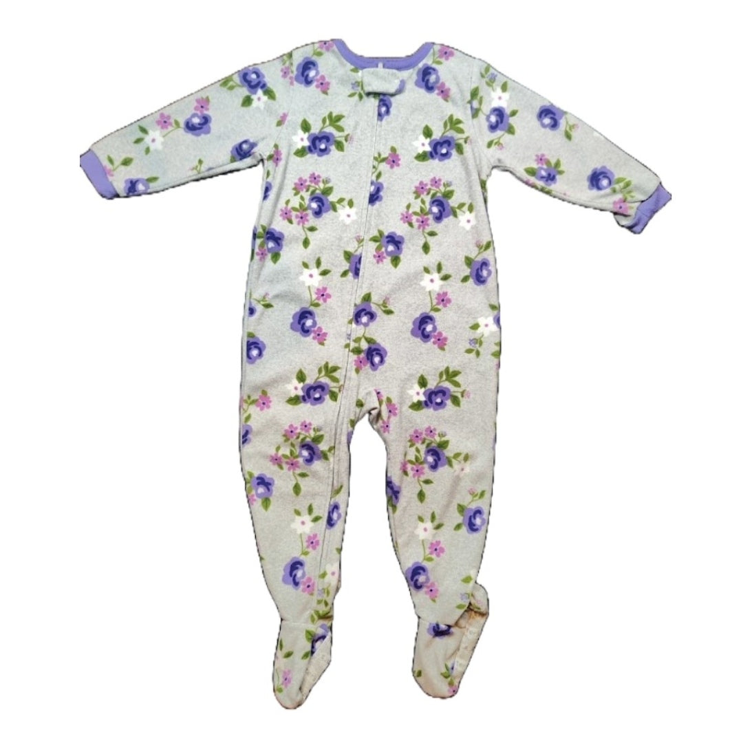 18-24 Girls Carter's Gray/Purple Fleece Sleeper