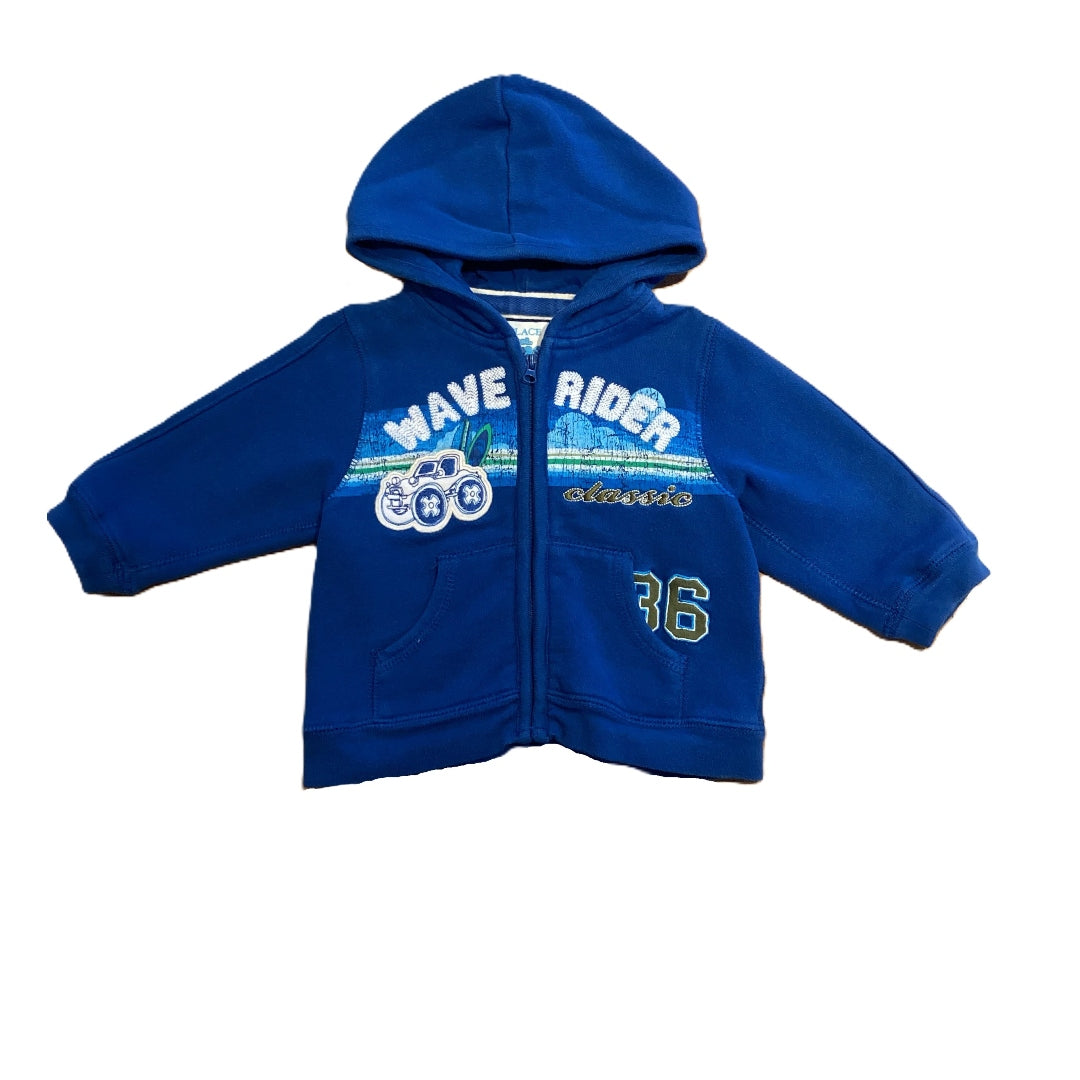 9-12 Boys Childrens Place Blue Waverider Zip Up Hoodie