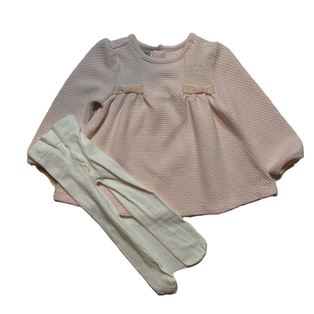 18-24 Girls Calvin Klein Quilted Dress with Tights