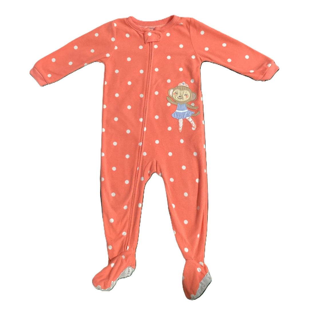 12-18 Girls Carter's Melon w/Polka Dots Monkey Sleeper