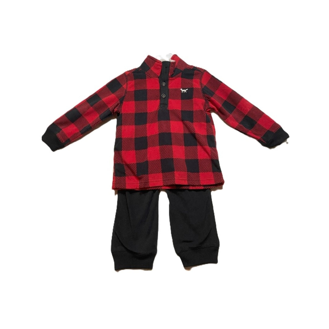 3T Boys NWT Carter's Black and Red Fleece Matching Set