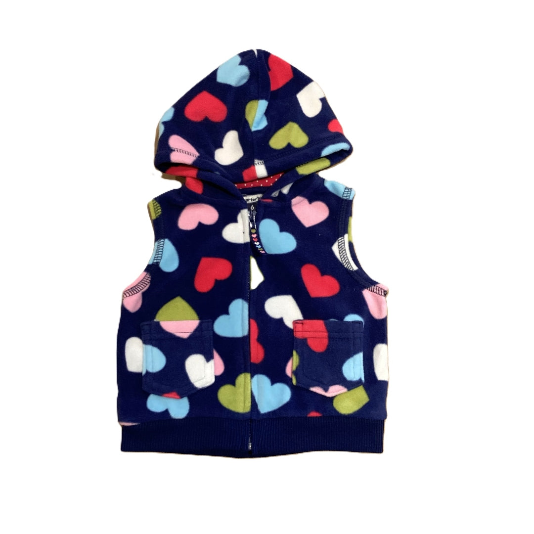 3-6 Girls Fleece Vest w/Multi Colored Hearts