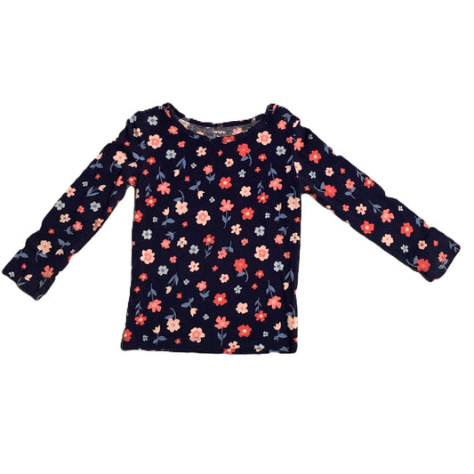 3T Girls Carter's Blue w/Pink/Hot Pink/Blue Flowers Long Sleeve Shirt
