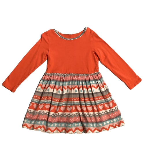 3T Girls Coral Dress w/Southwest Patterned Skirt