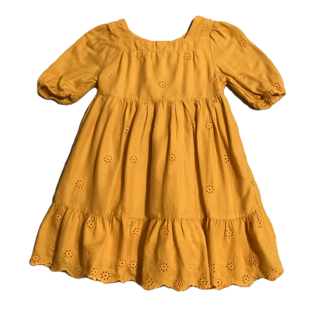 3T Girls Cat & Jack Mustard Embroidered Dress