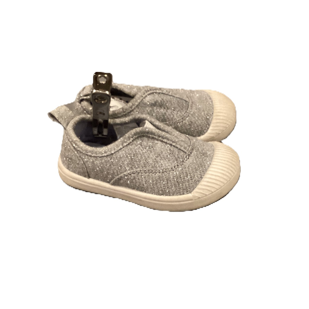 Size 4 Cat & Jack Gray Glitter Slip Ons