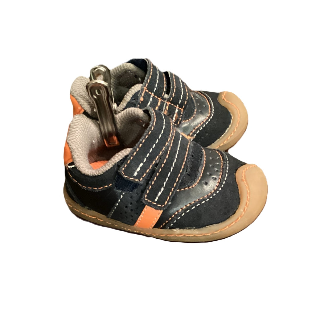 Size 3 Circo Navy Sneakers w/Orange Accents and Velcro