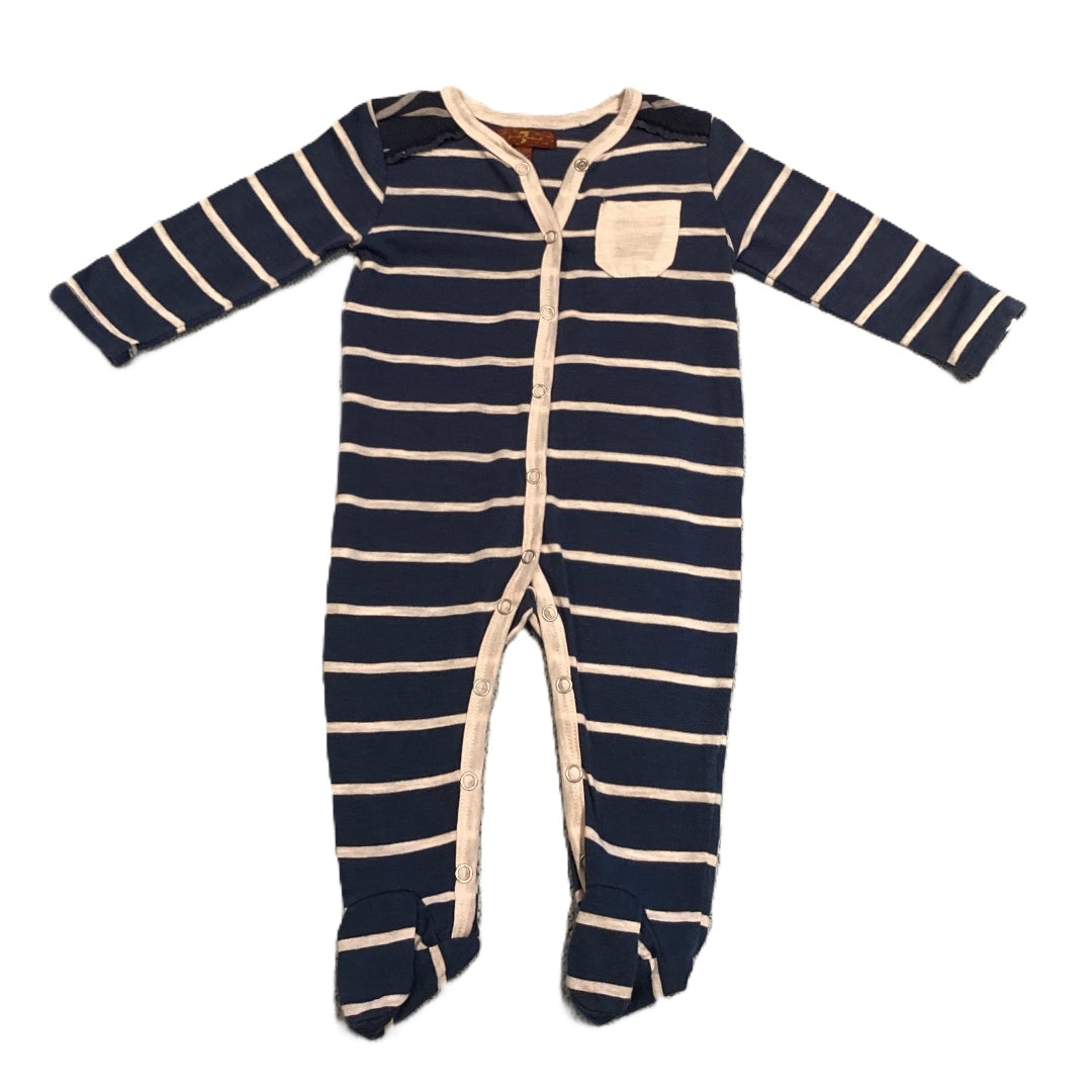 3-6 Girls 7 For All Mankind Lightweight Navy/Pink One Piece