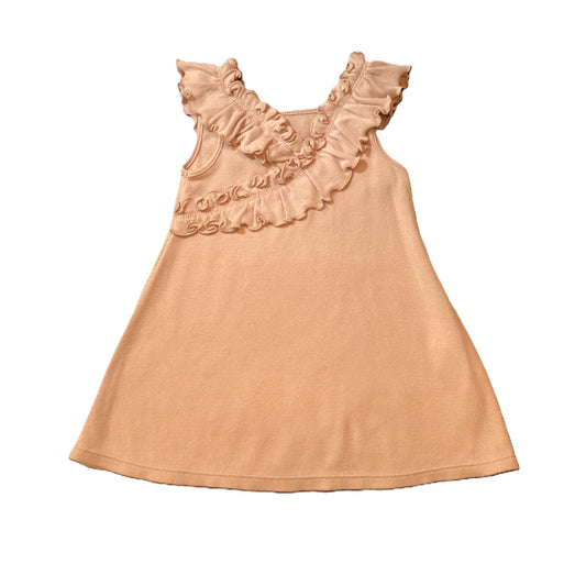 9-12 Girls Art Class Dusty Pink Dress w/Cross Ruffles