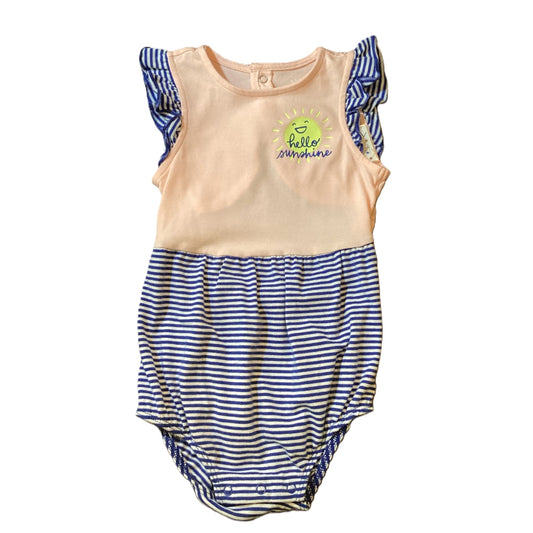 9-12 Girls Cat & Jack Pink/Navy/White Hello Sunshine Bubble