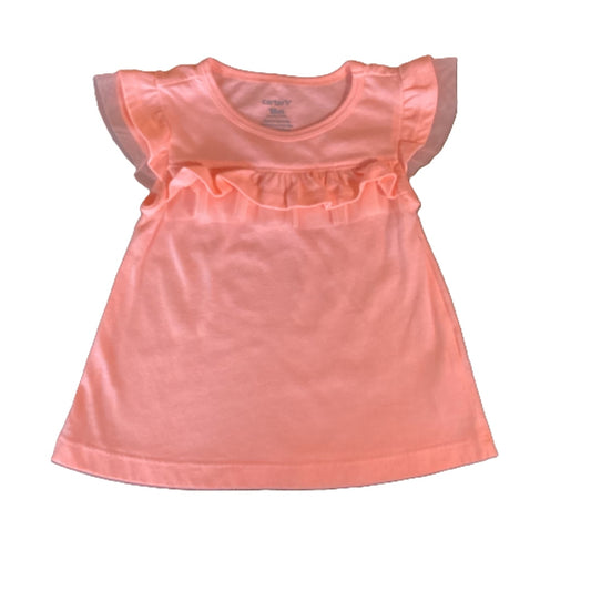 12-18 Girls Carter's Coral Short Sleeve Shirt w/Ruffle